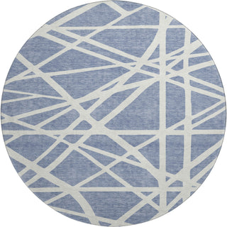 Piper Looms Mayfield Geometric AMF1040 Denim Machine Washable Area Rug Round Main Image
