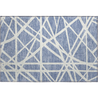 Piper Looms Mayfield Geometric AMF1040 Denim Machine Washable Area Rug Scatter Main Image