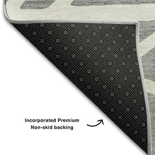Piper Looms Mayfield Geometric AMF1040 Gray Machine Washable Area Rug Backing Image