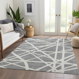 Piper Looms Mayfield Geometric AMF1040 Gray Machine Washable Area Rug Lifestyle Image Feature