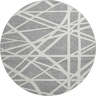 Piper Looms Mayfield Geometric AMF1040 Gray Machine Washable Area Rug Round Main Image