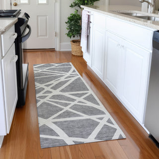 Piper Looms Mayfield Geometric AMF1040 Gray Machine Washable Area Rug Runner Lifestyle Image Feature
