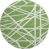 Piper Looms Mayfield Geometric AMF1040 Green Machine Washable Area Rug Round Main Image