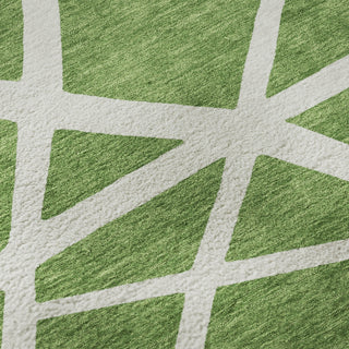 Piper Looms Mayfield Geometric AMF1040 Green Machine Washable Area Rug Swatch Image
