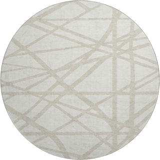Piper Looms Mayfield Geometric AMF1040 Ivory Machine Washable Area Rug Round Main Image