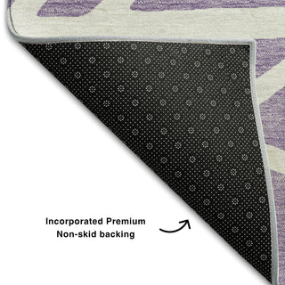 Piper Looms Mayfield Geometric AMF1040 Lavender Machine Washable Area Rug Backing Image