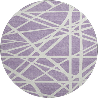 Piper Looms Mayfield Geometric AMF1040 Lavender Machine Washable Area Rug Round Main Image
