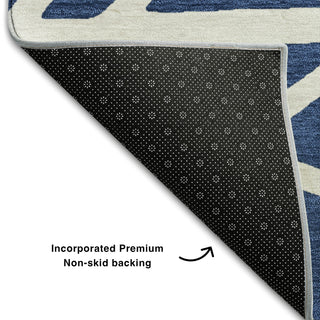 Piper Looms Mayfield Geometric AMF1040 Navy Machine Washable Area Rug Backing Image