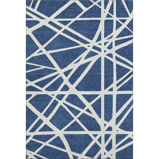 Piper Looms Mayfield Geometric AMF1040 Navy Machine Washable Area Rug main image