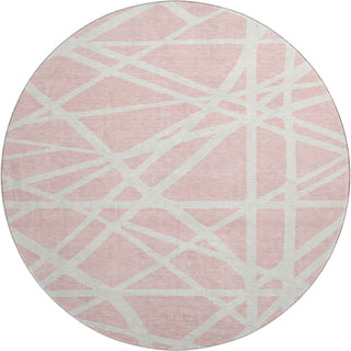 Piper Looms Mayfield Geometric AMF1040 Pink Machine Washable Area Rug Round Main Image