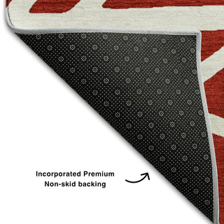 Piper Looms Mayfield Geometric AMF1040 Red Machine Washable Area Rug Backing Image