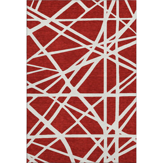 Piper Looms Mayfield Geometric AMF1040 Red Machine Washable Area Rug main image