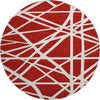 Piper Looms Mayfield Geometric AMF1040 Red Machine Washable Area Rug Round Main Image
