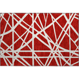 Piper Looms Mayfield Geometric AMF1040 Red Machine Washable Area Rug Scatter Main Image