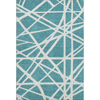 Piper Looms Mayfield Geometric AMF1040 Teal Machine Washable Area Rug main image