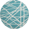 Piper Looms Mayfield Geometric AMF1040 Teal Machine Washable Area Rug Round Main Image