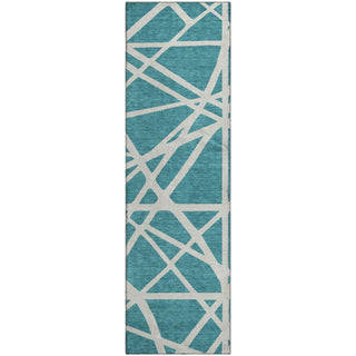 Piper Looms Mayfield Geometric AMF1040 Teal Machine Washable Area Rug Runner Main Image