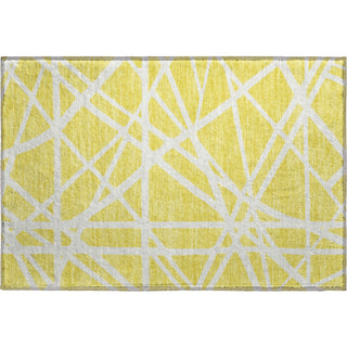 Piper Looms Mayfield Geometric AMF1040 Yellow Machine Washable Area Rug Scatter Main Image