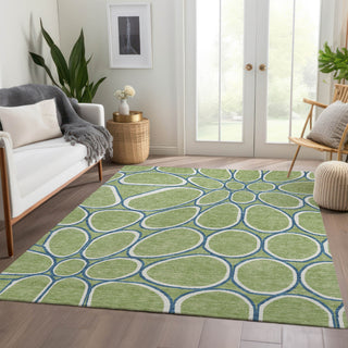 Piper Looms Mayfield Circles AMF1041 Aloe Machine Washable Area Rug Lifestyle Image Feature