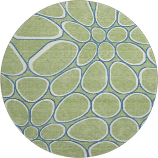 Piper Looms Mayfield Circles AMF1041 Aloe Machine Washable Area Rug Round Main Image