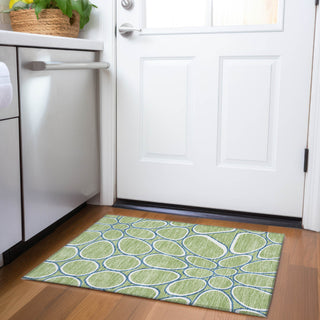 Piper Looms Mayfield Circles AMF1041 Aloe Machine Washable Area Rug Scatter Lifestyle Image Feature