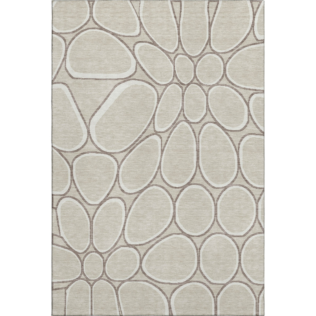 Piper Looms Mayfield Circles AMF1041 Beige Machine Washable Area Rug main image