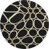 Piper Looms Mayfield Circles AMF1041 Black Machine Washable Area Rug Round Main Image