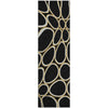 Piper Looms Mayfield Circles AMF1041 Black Machine Washable Area Rug Runner Main Image