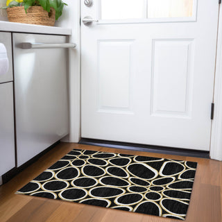 Piper Looms Mayfield Circles AMF1041 Black Machine Washable Area Rug Scatter Lifestyle Image Feature