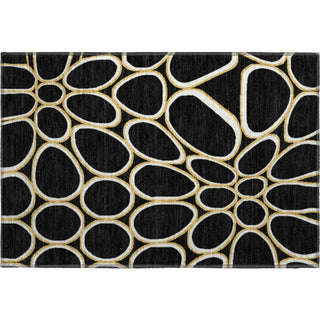 Piper Looms Mayfield Circles AMF1041 Black Machine Washable Area Rug Scatter Main Image