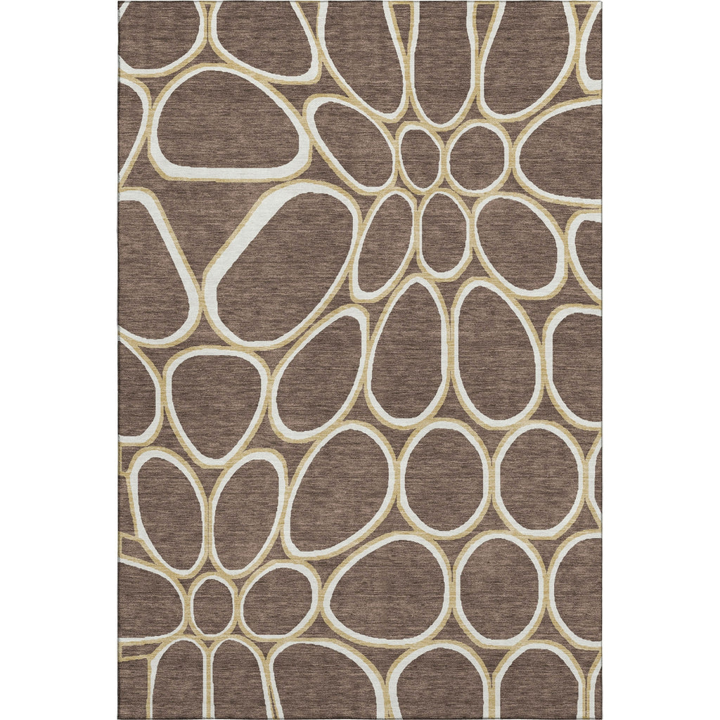 Piper Looms Mayfield Circles AMF1041 Brown Machine Washable Area Rug main image
