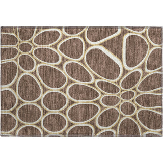 Piper Looms Mayfield Circles AMF1041 Brown Machine Washable Area Rug Scatter Main Image
