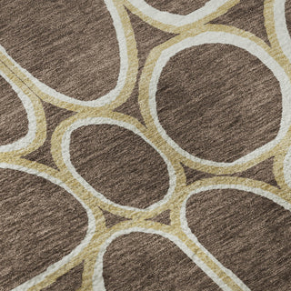 Piper Looms Mayfield Circles AMF1041 Brown Machine Washable Area Rug Swatch Image