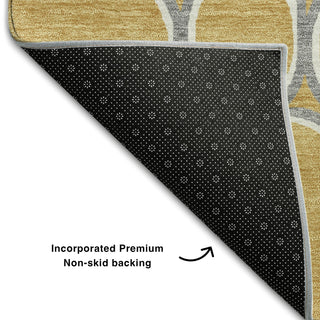 Piper Looms Mayfield Circles AMF1041 Gold Machine Washable Area Rug Backing Image