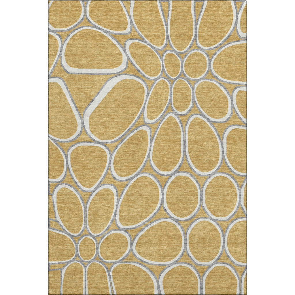 Piper Looms Mayfield Circles AMF1041 Gold Machine Washable Area Rug main image