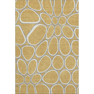 Piper Looms Mayfield Circles AMF1041 Gold Machine Washable Area Rug main image