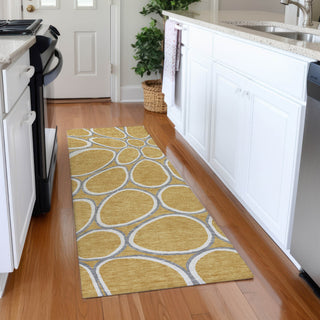 Piper Looms Mayfield Circles AMF1041 Gold Machine Washable Area Rug Runner Lifestyle Image Feature