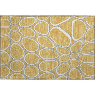 Piper Looms Mayfield Circles AMF1041 Gold Machine Washable Area Rug Scatter Main Image
