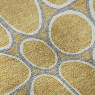 Piper Looms Mayfield Circles AMF1041 Gold Machine Washable Area Rug Swatch Image