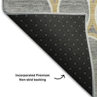 Piper Looms Mayfield Circles AMF1041 Gray Machine Washable Area Rug Backing Image