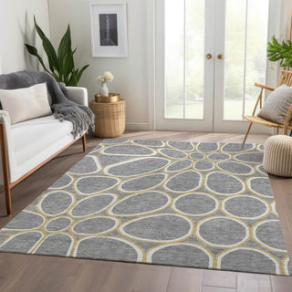 Piper Looms Mayfield Circles AMF1041 Gray Machine Washable Area Rug Lifestyle Image Feature