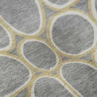 Piper Looms Mayfield Circles AMF1041 Gray Machine Washable Area Rug Swatch Image