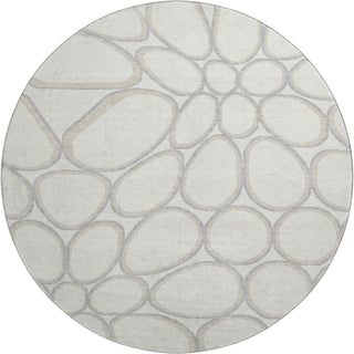 Piper Looms Mayfield Circles AMF1041 Ivory Machine Washable Area Rug Round Main Image