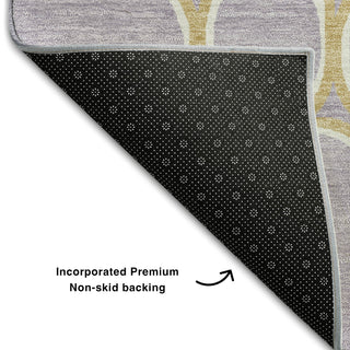Piper Looms Mayfield Circles AMF1041 Lavender Machine Washable Area Rug Backing Image