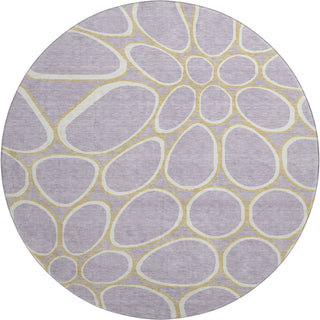 Piper Looms Mayfield Circles AMF1041 Lavender Machine Washable Area Rug Round Main Image