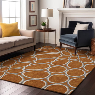 Piper Looms Mayfield Circles AMF1041 Paprika Machine Washable Area Rug Lifestyle Image Feature