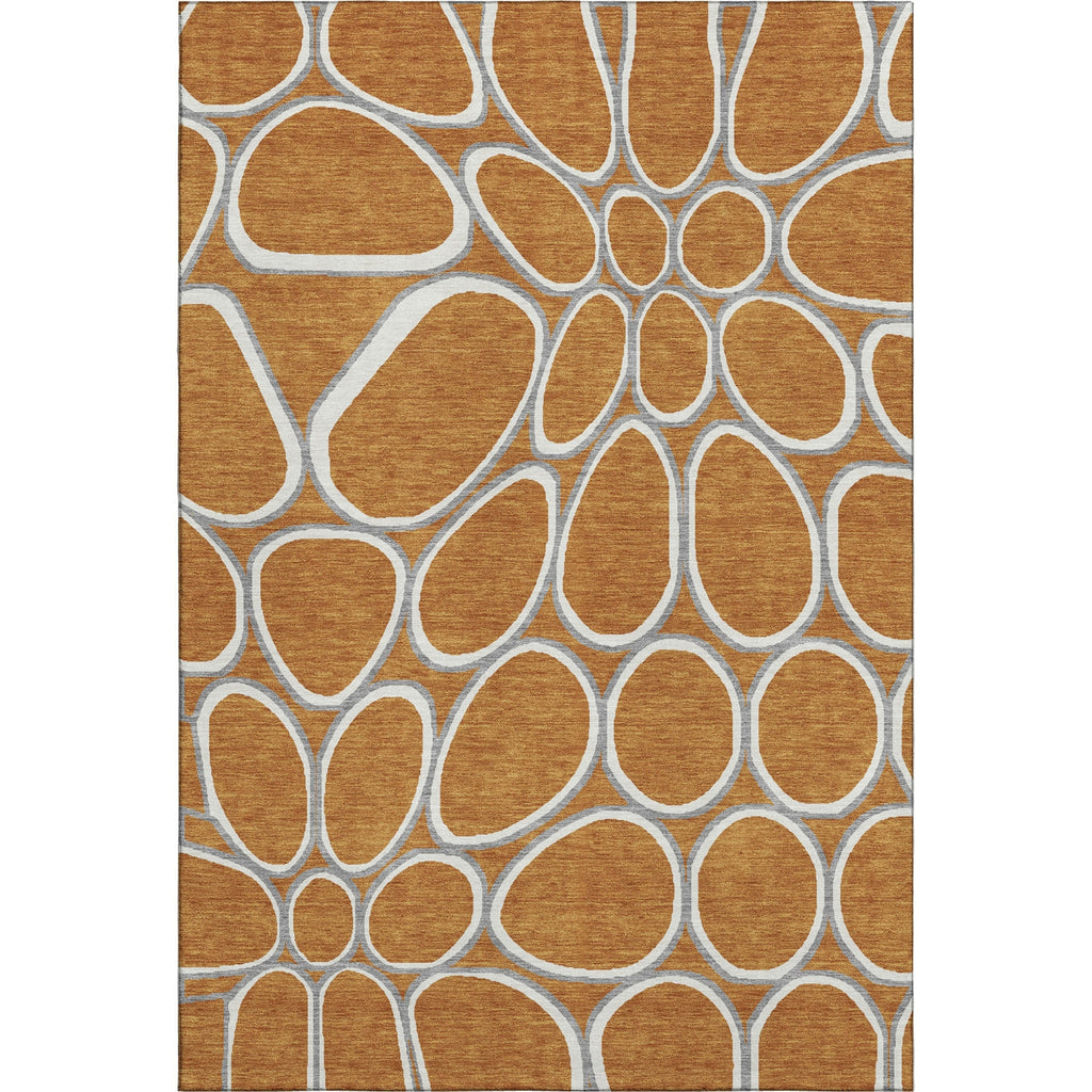Piper Looms Mayfield Circles AMF1041 Paprika Machine Washable Area Rug main image