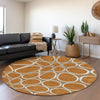 Piper Looms Mayfield Circles AMF1041 Paprika Machine Washable Area Rug Round Lifestyle Image Feature