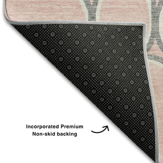 Piper Looms Mayfield Circles AMF1041 Pink Machine Washable Area Rug Backing Image