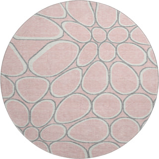 Piper Looms Mayfield Circles AMF1041 Pink Machine Washable Area Rug Round Main Image